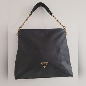 Guess Black Shoulder Bag with Gold Hardware
